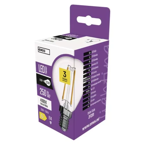 Żarówka LED Filament Mini Globe / E14 / 1,8 W (25 W) / 250 lm / neutralna biel