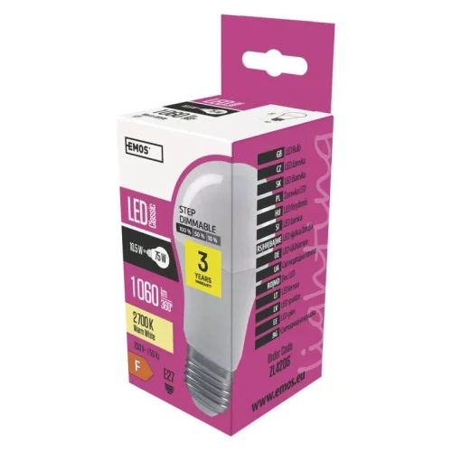 Żarówka LED Classic A60 E27 10,5W (75 W) 1 060 lm ciepła biel ściemnialna