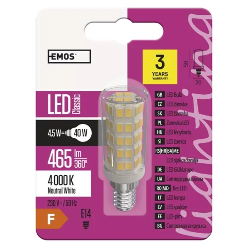 Żarówka LED do okapu Classic JC E14 4,5 W (40 W) 465 lm neutralna biel