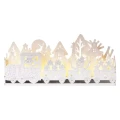 Dekoracje - 10 LED drewniany świąteczny pociąg, 14x30 cm, 2x AA, ciepła biel, IP20, timer