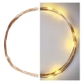Dekoracje - 10 LED nano łezki 0,9m 2x AA ciepła biel, IP20, miedziany przewód, IP20 timer