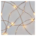 Dekoracje - 10 LED nano łezki 0,9m 2x AA ciepła biel, IP20, miedziany przewód, IP20 timer