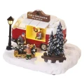 Dekoracje - 10 LED świąteczny bus z choinkami 20x15x14 cm, 3x AA ciepła biel, IP20