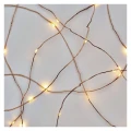 Dekoracje - 100 LED nano łezki 10m ciepła biel, miedziany przewód, IP44 timer