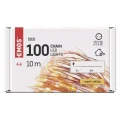 Dekoracje - 100 LED nano łezki 10m ciepła biel, miedziany przewód, IP44 timer