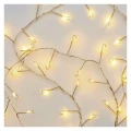 Dekoracje - 100LED small nano łezki, jeżyk, 2,4m 3xAA ciepła biel, sreb przew, IP20, timer