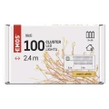 Dekoracje - 100LED small nano łezki, jeżyk, 2,4m 3xAA ciepła biel, sreb przew, IP20, timer