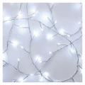 Dekoracje - 100LED small nano łezki, jeżyk, 2,4m 3xAA zimna biel, sreb przew, IP20, timer