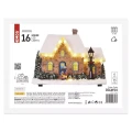 Dekoracje - 16 LED świąteczny domek 27x15x20 cm, 3x AA ciepła biel, IP20