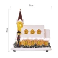 Dekoracje - 17 LED świąteczny kościół 26x16x29 cm, 3x AA ciepła biel, IP20