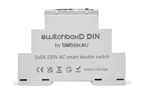 Blebox switchBoxD DIN podwójny włącznik/wyłacznik czasowy na szynę DIN