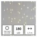 Dekoracje - 180 LED drop kurtyna 1,7x1,5m ciepła biel, 8 programów, IP44