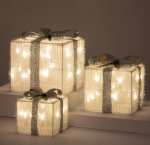 Zestaw Ribbon 3 pudełek na prezenty LED świąteczne 3,6W barwa biała ciepła IP44