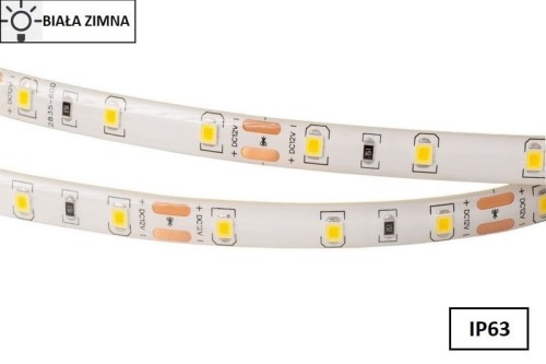 Taśma LED 2835 SMD300 24W-4,8W/1m 12V IP63 6500K 300lm/1m rolka 5m