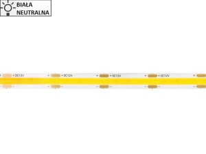 Taśma LED COB 45W-9W/1m 12V IP20 4000K 480 diod/1m 990lm/1m rolka 5m