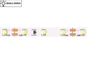 Taśma LED 2835 SMD300 24W-4,8W/1m 12V IP20 6500K 300lm/1m rolka 5m
