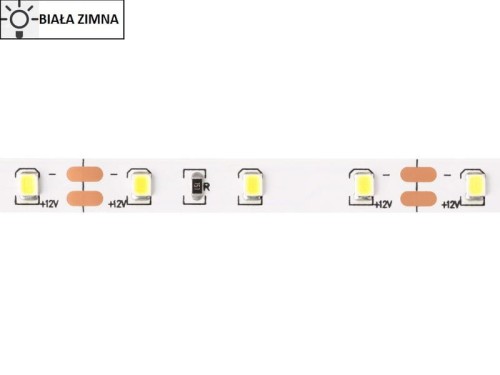 Taśma LED 2835 SMD300 24W-4,8W/1m 12V IP20 6500K 300lm/1m rolka 5m