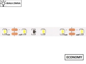 Taśma LED 2835 SMD300 24W-4,8W/1m 12V IP20 6500K 200lm/1m rolka 5m ECONOMY 1PCB