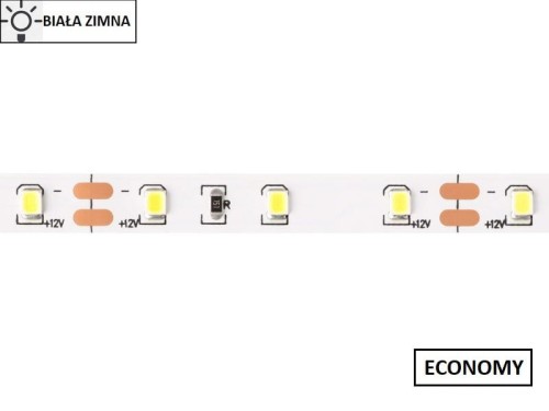 Taśma LED 2835 SMD300 24W-4,8W/1m 12V IP20 6500K 200lm/1m rolka 5m ECONOMY 1PCB