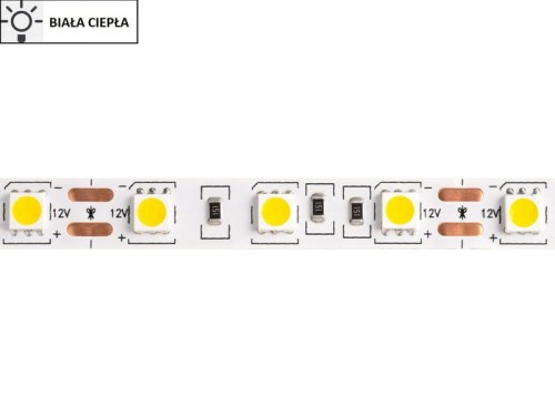 Taśma LED 5050 SMD300 72W-14,4W/1m 12V IP20 3000K 800lm/1m rolka 5m