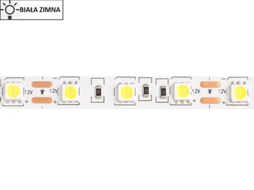 Taśma LED 5050 SMD300 72W-14,4W/1m 12V IP20 6500K 800lm/1m rolka 5m