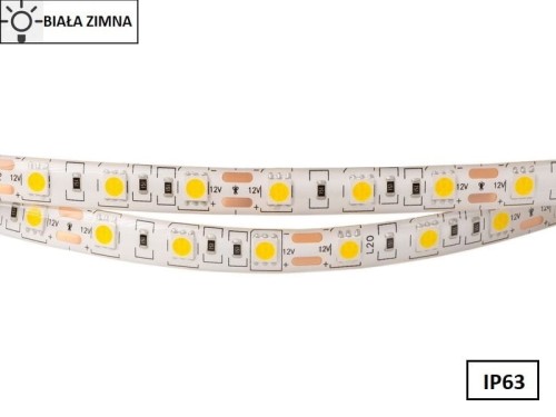 Taśma LED 5050 SMD300 72W-14,4W/1m 12V IP63 6500K 800lm/1m rolka 5m