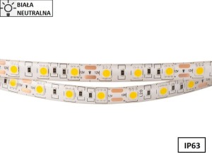 Taśma LED 5050 SMD300 72W-14,4W/1m 12V IP63 4000K 800lm/1m rolka 5m