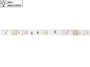 Taśma LED 5050 SMD300 72W-14,4W/1m 12V IP20 RGB+3000K rolka 5m