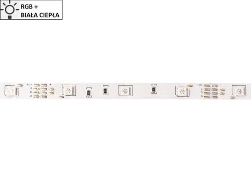 Taśma LED 5050 SMD300 72W-14,4W/1m 12V IP20 RGB+3000K rolka 5m