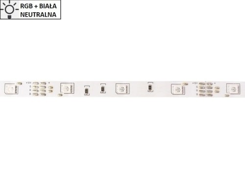 Taśma LED 5050 SMD300 72W-14,4W/1m 12V IP20 RGB+4000K rolka 5m