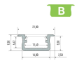 Profil wpuszczany typ "B" aluminium 1m