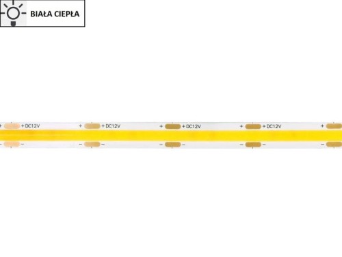 Taśma LED COB 45W-9W/1m 12V IP20 3000K 480 diod/1m 990lm/1m rolka 5m