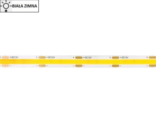 Taśma LED COB 45W-9W/1m 12V IP20 6500K 480 diod/1m 990lm/1m rolka 5m