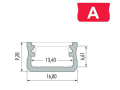 Profil powierzchniowy typ "A" aluminium czarny 1m