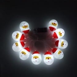 Łańcuch LED świąteczny mikołaje 10 LED 1,6m 6500K