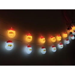 Łańcuch LED świąteczny mikołaje 10 LED 1,6m 2700K