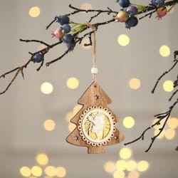 Zawieszka LED świąteczna drewno 11,5cm typ 1 2700K