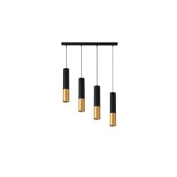 Lampa wisząca Keon GU10 x4 kabel czarny + złoty