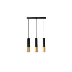 Lampa wisząca Keon GU10 x3 kabel czarny + złoty