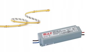 Taśma LED COB 50W 480LED 24V 5m ciepła 3000K+Zasilacz GPV-60-24V w Zestawie