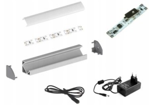 OPRAWA NAROŻNA LED DO KUCHNI 2m SMD 2835 + ściemniacz biała neutralna 19W