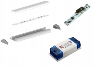 OPRAWA NAWIERZCHNIOWA LED DO KUCHNI 1m SMD2835+ściemniacz biała zimna 9.6W