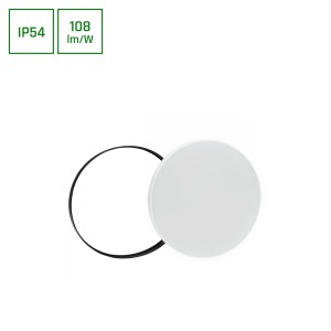 Oprawa panelowa NYMPHEA BLACK & WHITE RINGS 32W CW 230V 115st IP54 FI380x55 BIAŁY/CZARNY OKRĄGŁA