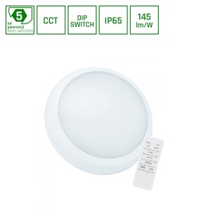 Oprawa panelowa NYMPHEA CITY PRO 2 24/30W CCT 230V 120st IP65 IK08 FI320x80mm BIAŁY okrągła czujnik+pilot