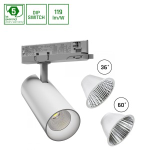 Oprawa na szynoprzewód 3F ANDROMEDA 15-27W NW 230V 36, 60st. IP20 Ra90 74x170x170 BIAŁY 5 lat gwarancji z regulacją mocy