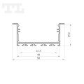 Profil led podtynkowy szeroki P23-1 srebrny 3m