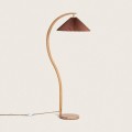 Lampa Stojąca Drewniana Luanda ciemnobrązowa