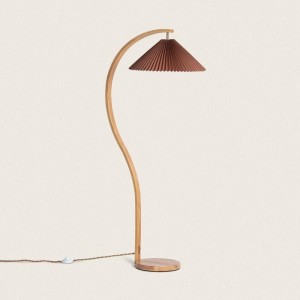 Lampa Stojąca Drewniana Luanda ciemnobrązowa 