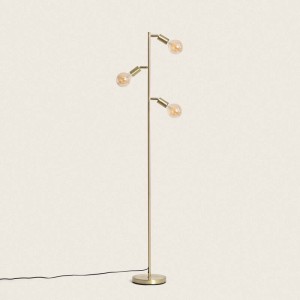 Lampa Podłogowa z Metalu 3-pkt Aratz złota 