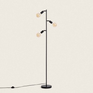 Lampa Podłogowa z Metalu 3-pkt Aratz czarna